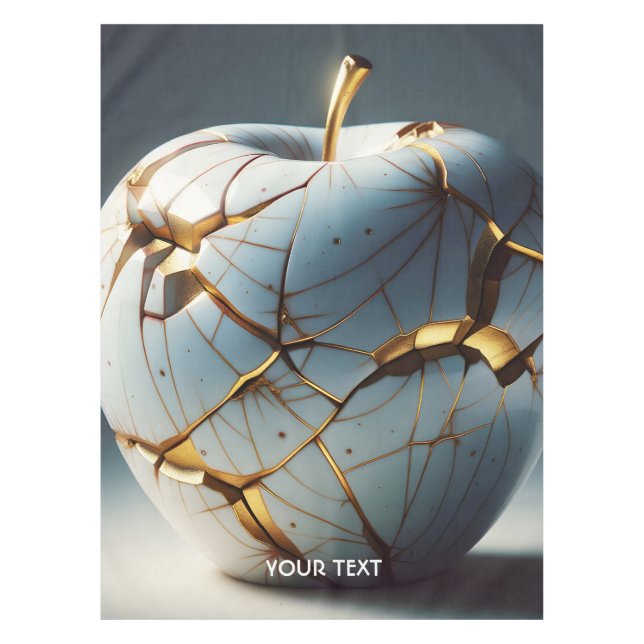 Toalha De Mesa Fantasy Cute Kintsugi Porcelain Apple (Frente)