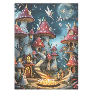 Toalha De Mesa Fantasy Cute Mushroom Forest Reino