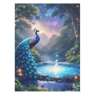 Toalha De Mesa Fantasy Cute Night Puddle Peacock