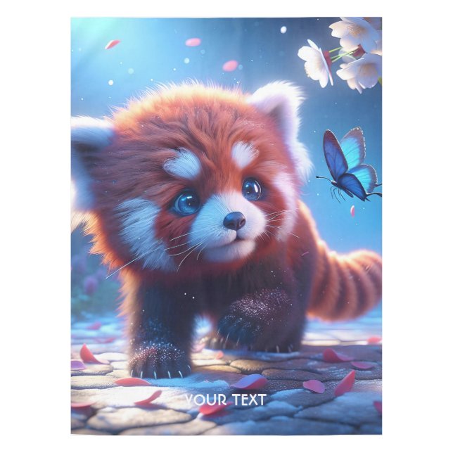 Toalha De Mesa Fantasy Cute Panda Red Butterfly (Frente)