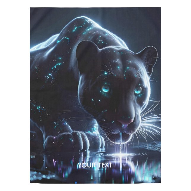 Toalha De Mesa Fantasy Cute Panther Bebendo Water (Frente)