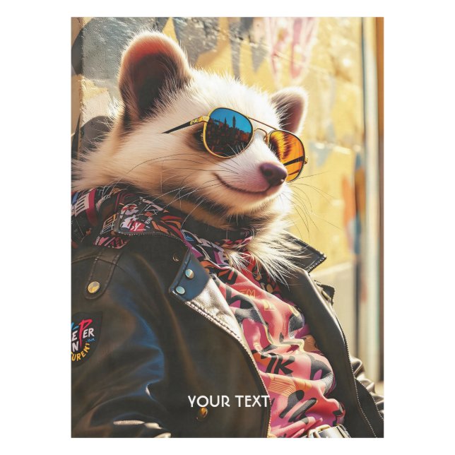 Toalha De Mesa Fantasy Cute Possum Leather Jaqueta (Frente)