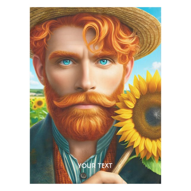 Toalha De Mesa Fantasy Cute Sunflower Van Gogh (Frente)