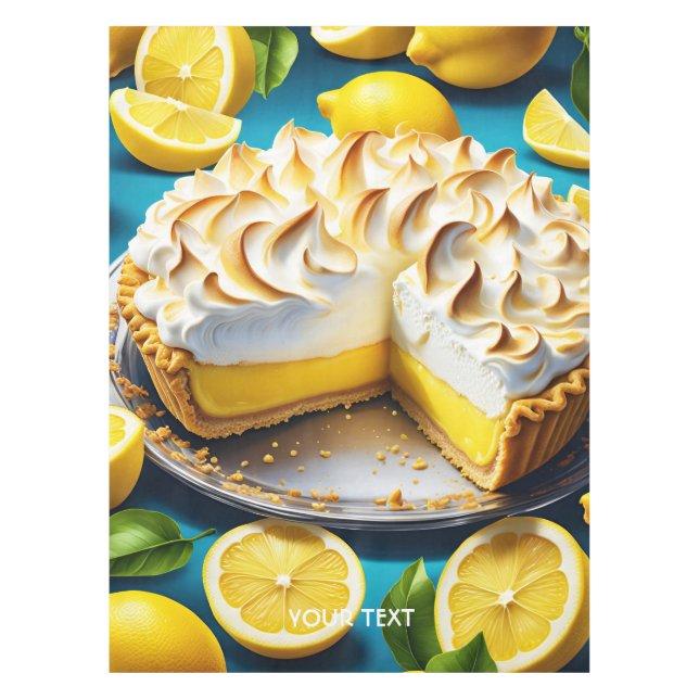 Toalha De Mesa Fantasy Cute Vivid Lemon Meringue Pie (Frente)