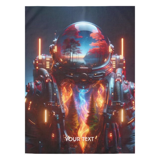 Toalha De Mesa Fantasy - Foto de Paisagem de Astronauta Bonita (Frente)