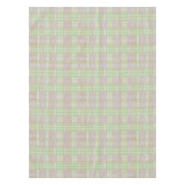 Toalha De Mesa Farmhouse Neutral Sage Plaid (Frente)