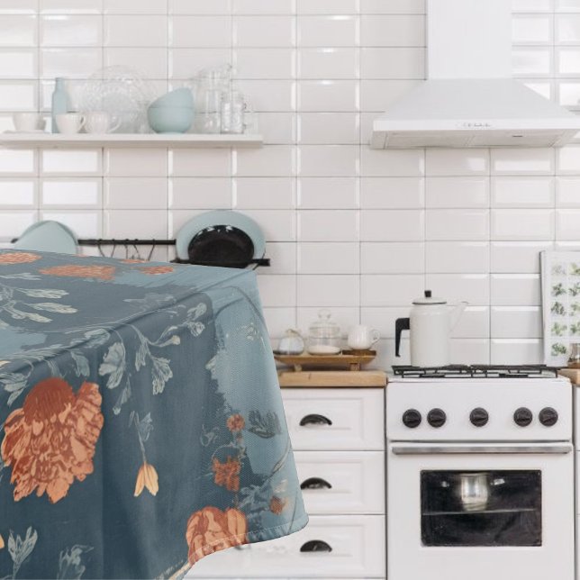 Toalha De Mesa Farmhouse Russo de Ferrugem Azul do País (Criador carregado)