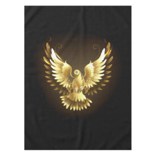 Toalha De Mesa Faux Gold Foil Peace Dove em Preto