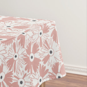 Toalha De Mesa Fazenda Retrô Flor Silvestre Grande Escala Rosa Em