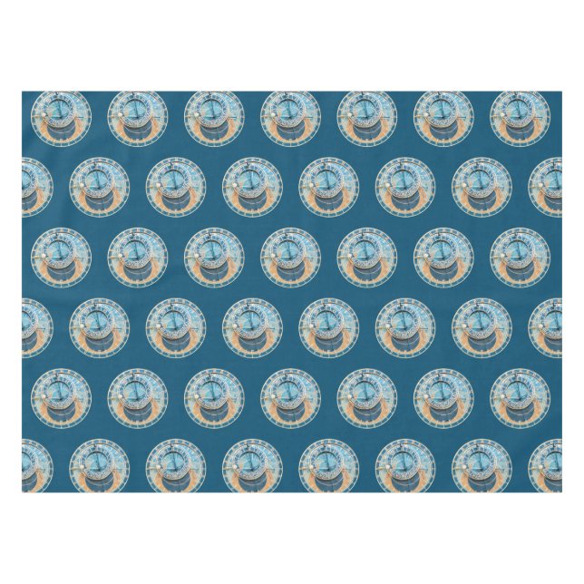 Toalha De Mesa Fechamento do Relógio Astronômico de Praga, R. Che (Frente (Horizontal))