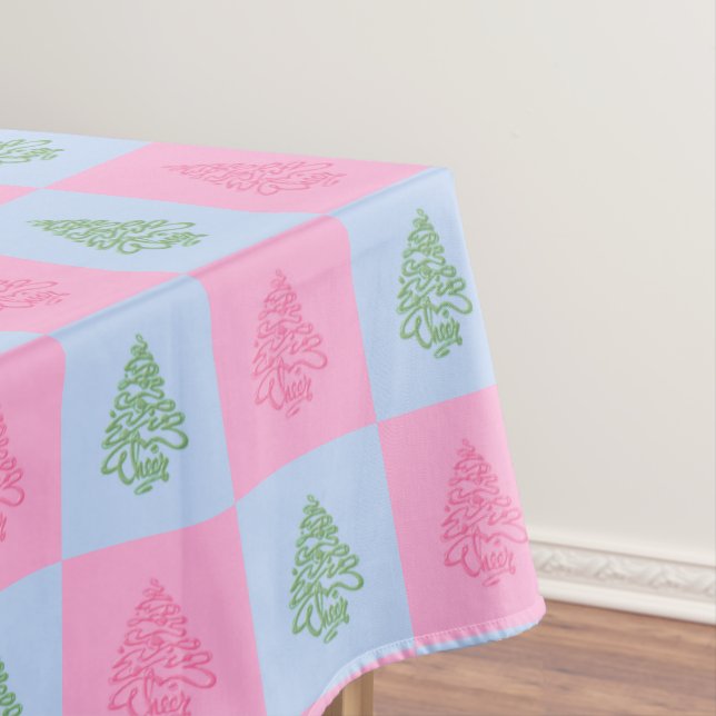 Toalha De Mesa Felicidades Árvores de Natal-2-ALGODÃO TABLECLOTH  (Posição Original)
