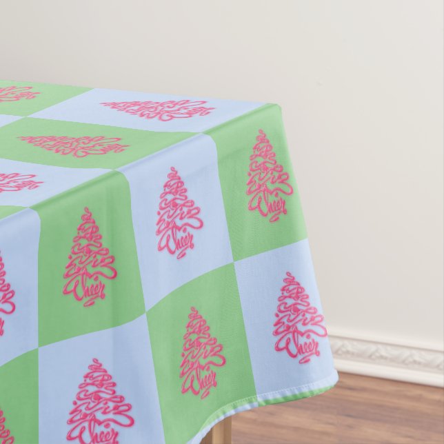 Toalha De Mesa Felicidades Árvores de Natal-3-ALGODÃO TABLECLOTH  (Posição Original)