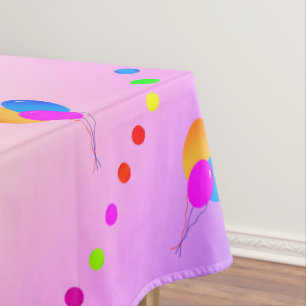 Toalha De Mesa Feliz 10º aniversário do PINK Editável