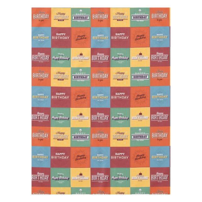 Toalha De Mesa Feliz Aniversário Para Você Padrão (Frente)