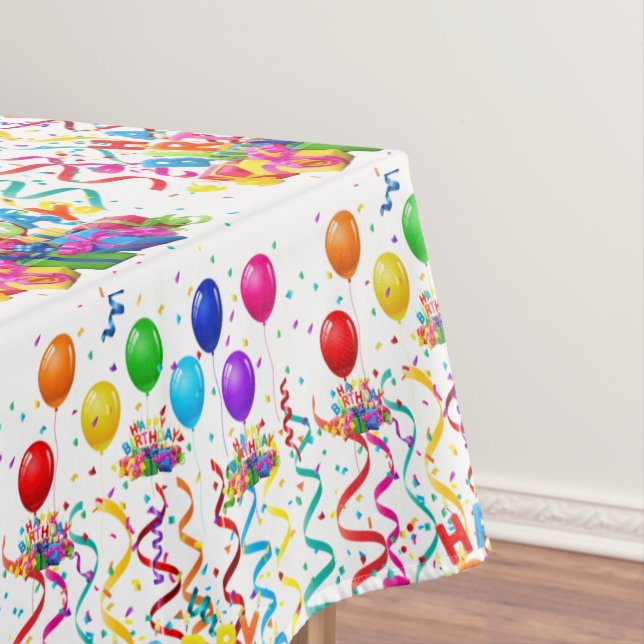 Toalha De Mesa Feliz Aniversário Tablecloth Confetti (Posição Original)