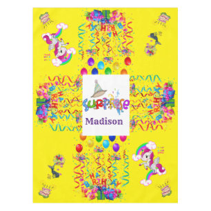 Toalha De Mesa Feliz Aniversário Tablecloth Confetti Amarelo