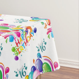 Toalha De Mesa Feliz Aniversário Tablecloth Doce Dezesseis