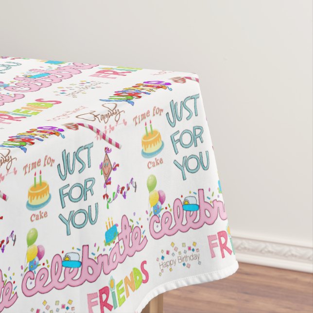 Toalha De Mesa Feliz Aniversário Tablecloth Família Amigos (Posição Original)