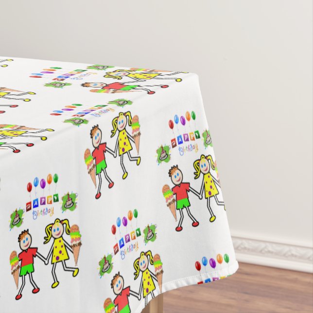 Toalha De Mesa Feliz Aniversário Tablecloth Twins (Posição Original)