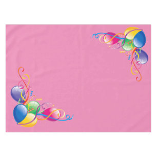 Toalha De Mesa Feliz Aniversário Tableloth Balões Rosa