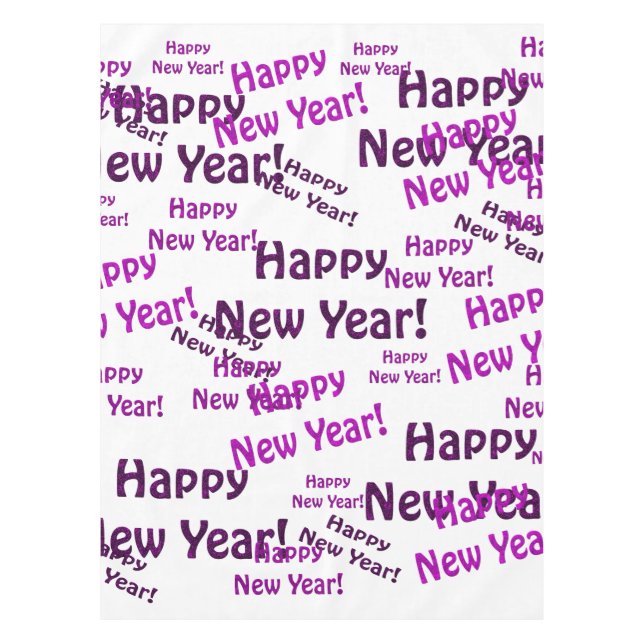 Toalha De Mesa feliz ano novo roxo (Frente)