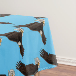 Toalha De Mesa Feliz desenho animado de águia-calva voadora