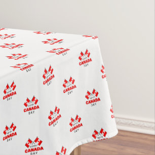 Toalha De Mesa Feliz Dia do Canadá Vermelho Branco - Sinalizadore