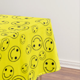 Toalha De Mesa Feliz Emoji Encara Amarelo