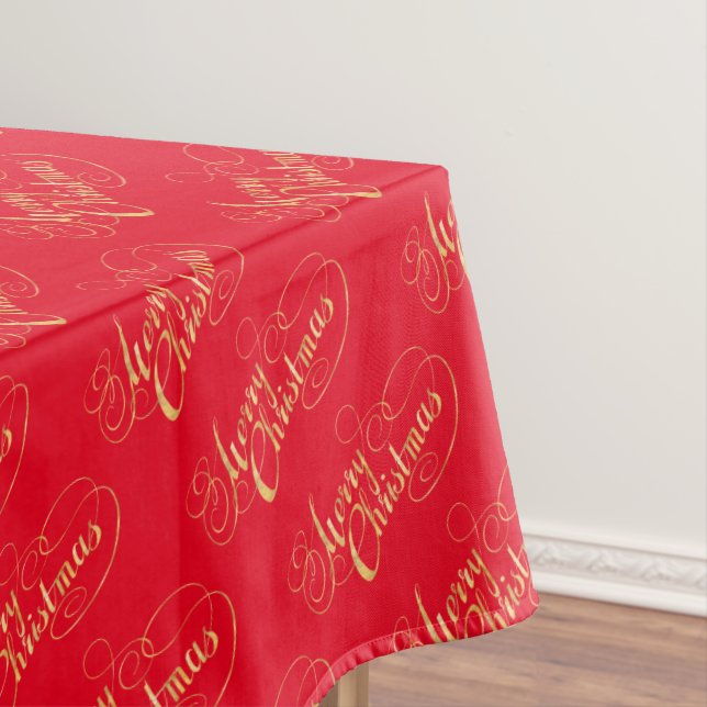 Toalha De Mesa Feliz Natal (DOURADO) (Posição Original)