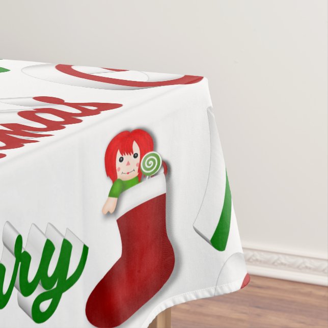 Toalha De Mesa Feliz Natal - Escrevendo um roteiro vermelho (Posição Original)