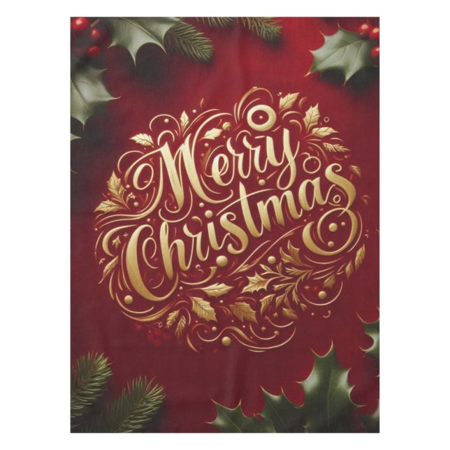 Toalha De Mesa Feliz Natal verde (Frente)