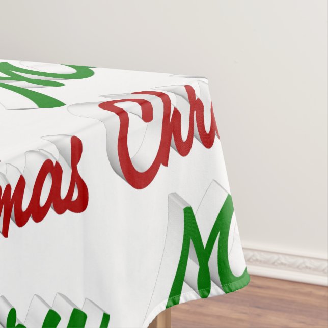 Toalha De Mesa Feliz Natal, vermelho e verde (Posição Original)