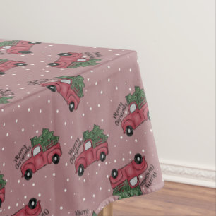 Toalha De Mesa Feliz Natal Vintage Red Truck