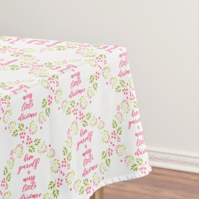 Toalha De Mesa Feliz natalino - Flor Wreath Tablecloth (Posição Original)