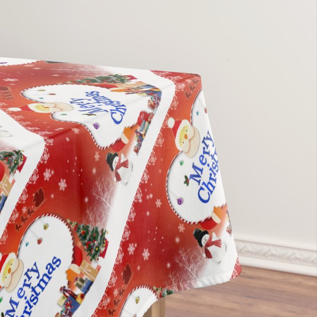 Toalha De Mesa Feliz Papai noel de Natal (Posição Original)