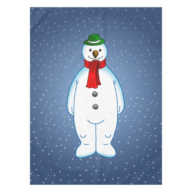 Toalha De Mesa Feliz Snowman (Frente)