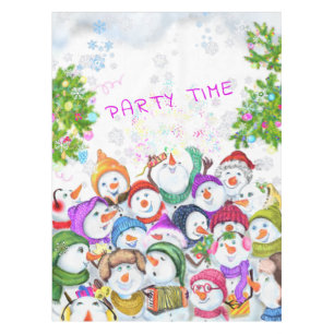 Toalha De Mesa Feliz Snowmanth Tablecloth de Natal