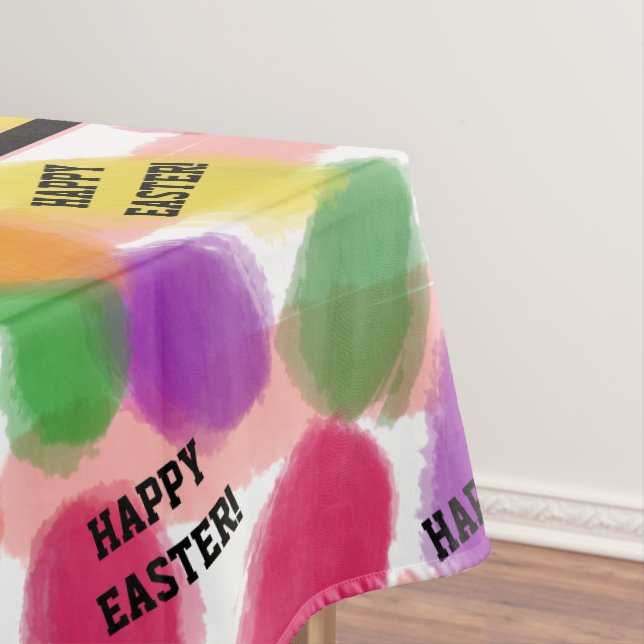 Toalha De Mesa Felz pascoa Cor do Feijão Aquarela (Posição Original)