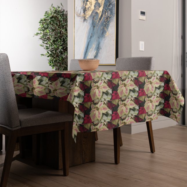 Toalha De Mesa Feriado Colorido do Padrão Poinsettias (In Situ Dining Room)