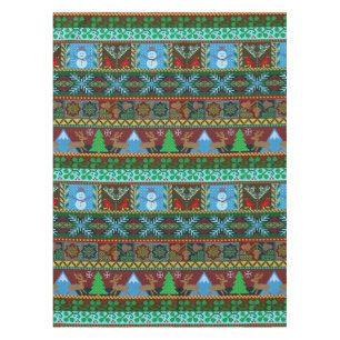 Toalha De Mesa Feriado feito malha Natal da rena do teste padrão