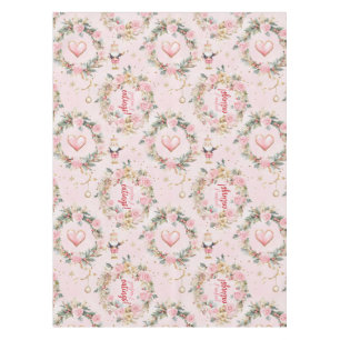 Toalha De Mesa Feriado - Feliz rosa - Feriado - Fia Personalizada