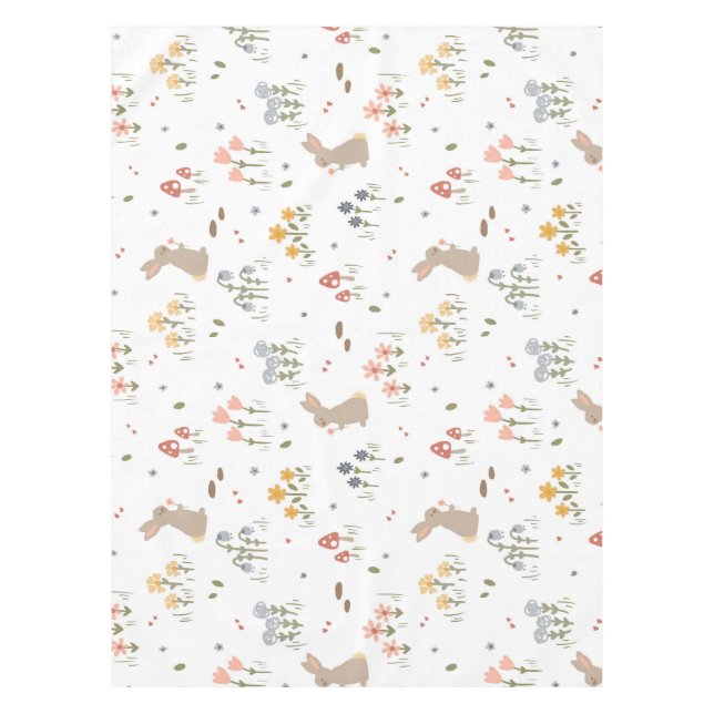 Toalha De Mesa Feriado para Crianças Fresco de Flores Selvagens e (Frente)