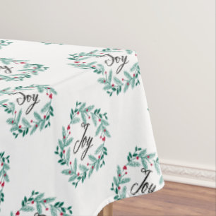 TOALHA DE MESA FÉRIAS DE FARMHOUSE HOLIDAY WREATH