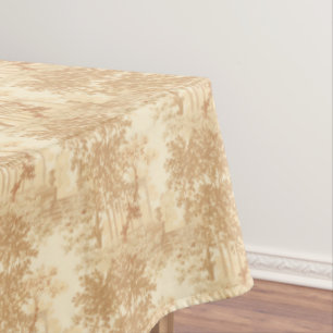 Toalha De Mesa Ferramenta de Paisagem de Tan Vintage com Urns e C