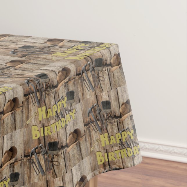 Toalha De Mesa Ferramentas de Construção de Tablecloth Feliz Aniv (Posição Original)