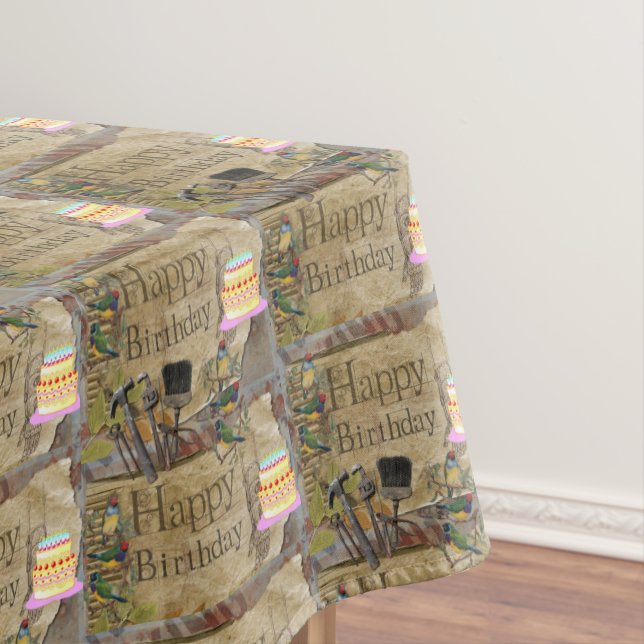 Toalha De Mesa Ferramentas de Construção de Tablecloth Feliz Aniv (Posição Original)
