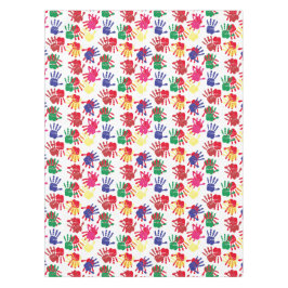 Toalha De Mesa Festa Colorida de Impressões de Mão