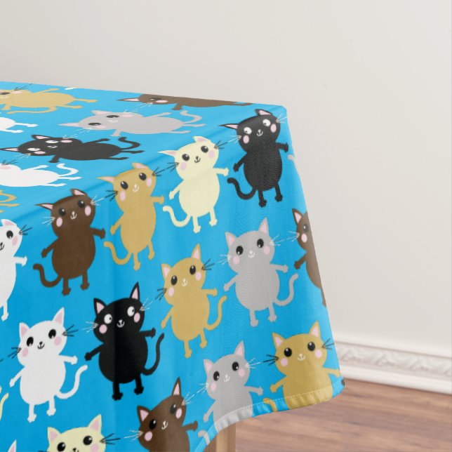 Toalha De Mesa Festa de aniversário de gatos (Posição Original)