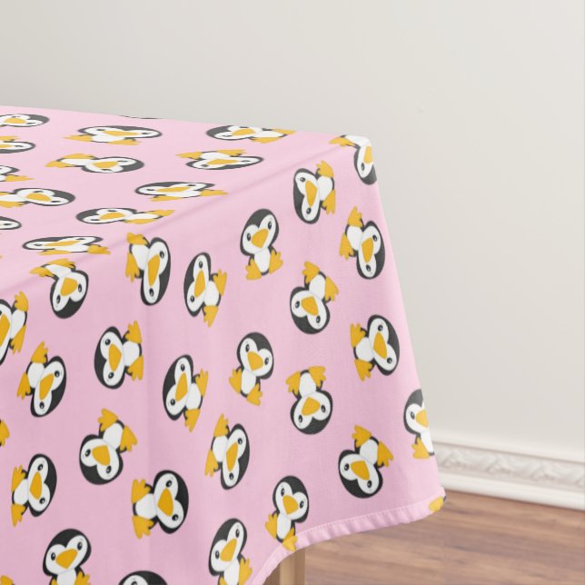 Toalha De Mesa Festa de aniversário de pinguim (Posição Original)