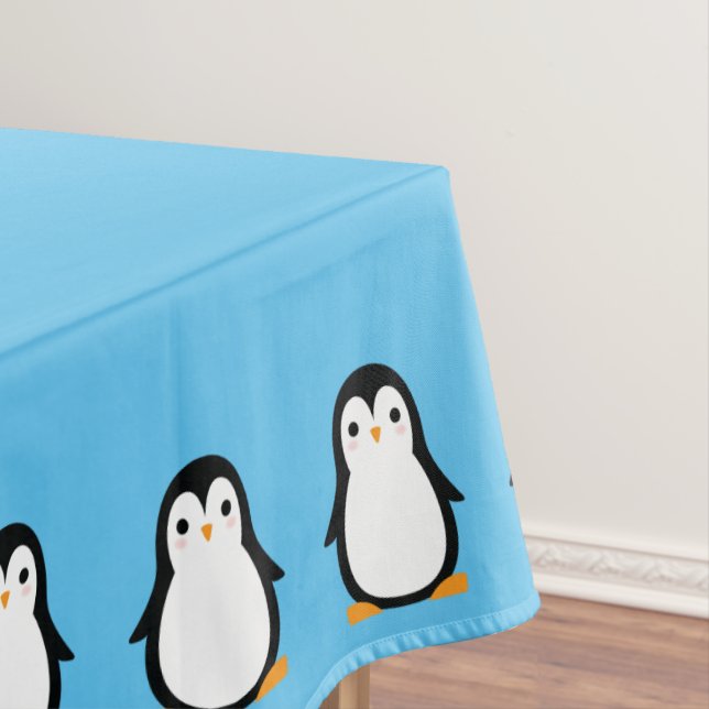 Toalha De Mesa Festa de aniversário de pinguim (Posição Original)